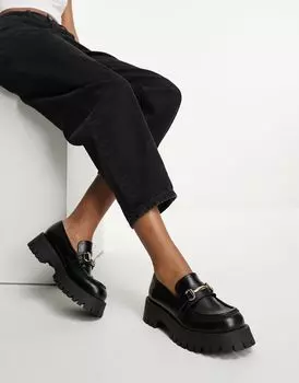 Черные массивные лоферы ASOS DESIGN Masterpiece