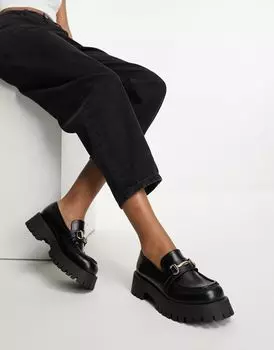 Черные массивные лоферы ASOS Masterpiece