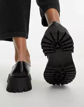 Черные массивные лоферы Masterpiece широкого кроя ASOS DESIGN