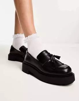 Черные массивные лоферы Monki