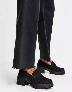 Черные массивные лоферы на среднем каблуке ASOS DESIGN Storm