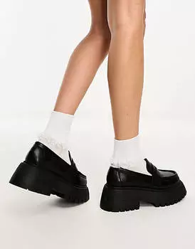 Черные массивные лоферы с фартуком ASOS DESIGN Maestro