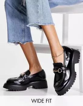 Черные массивные лоферы с широкой посадкой ASOS DESIGN Monster