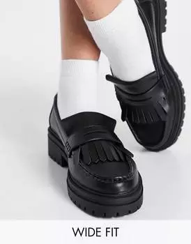 Черные массивные лоферы широкого кроя ASOS DESIGN Melon