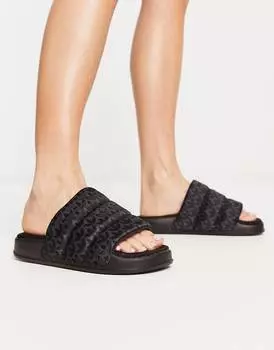 Черные массивные шлепанцы adidas Originals Adilette
