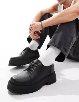 Черные массивные туфли на шнуровке ASOS DESIGN