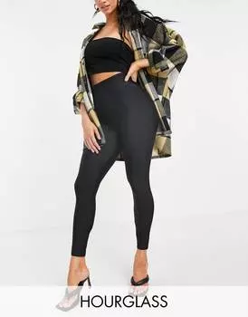 Черные матовые леггинсы с завышенной талией ASOS DESIGN Hourglass