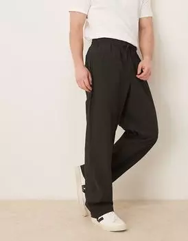Черные мешковатые брюки в полоску от ASOS DESIGN