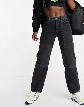 Черные мешковатые джинсы ASOS DESIGN с низкой посадкой