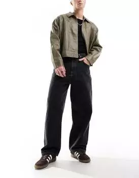 Черные мешковатые джинсы Pull&Bear