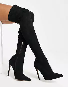 Черные микро-ботинки на каблуке ASOS DESIGN Koko