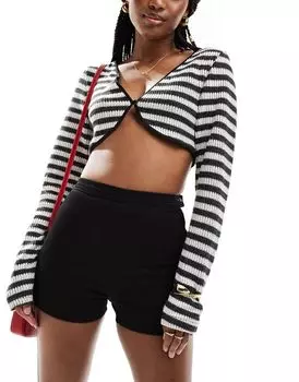 Черные минималистичные джинсовые мини-шорты ASOS