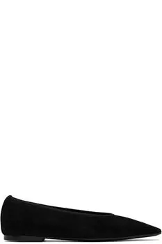 Черные минималистичные замшевые балетки TOTEME