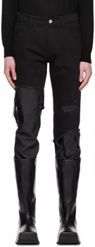 Черные многослойные джинсы Raf Simons
