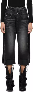 Черные многослойные джинсы Серый/Черно-Серый Junya Watanabe