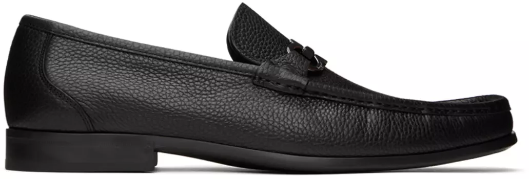 Черные мокасины с орнаментом Gancini Ferragamo, Nero