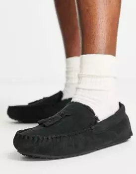 Черные мокасины с подкладкой из искусственного меха ASOS DESIGN