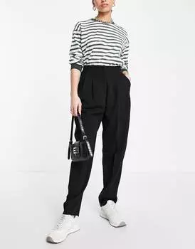Черные мягкие брюки для мам с напуском ASOS DESIGN