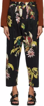 Черные мягкие брюки со складками LEMAIRE