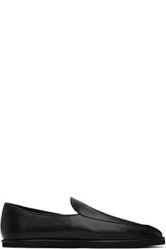 Черные мягкие кожаные мокасины без застежек AURALEE