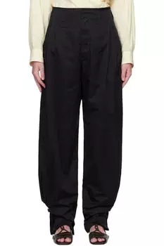 Черные мягкие объемные брюки LEMAIRE