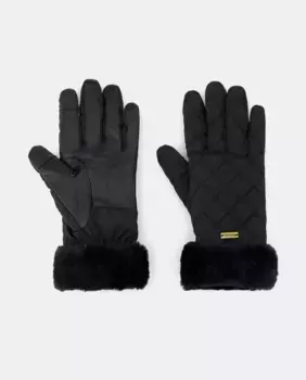 Черные мягкие перчатки с синтетическим мехом на манжетах Barbour, черный