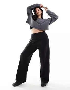 Черные мягкие широкие брюки для танцев ASOS 4505 Curve Icon