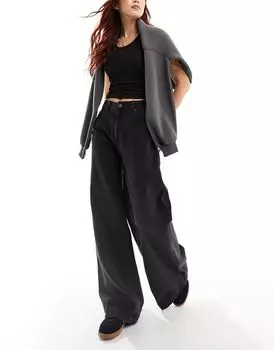 Черные мягкие широкие джинсы ASOS