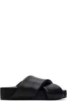 Черные мягкие слайдеры Jil Sander