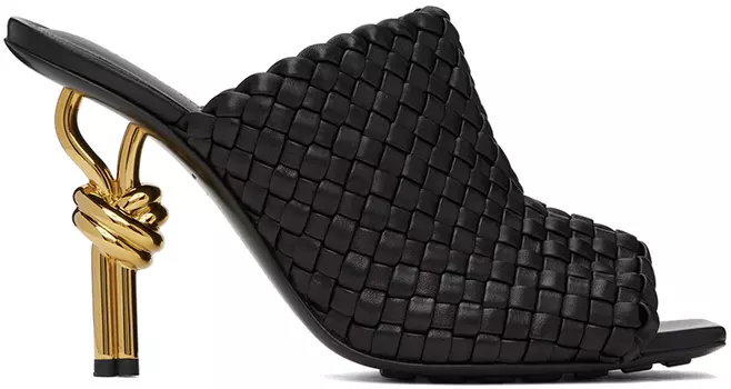 Черные мюли Bottega Veneta с узлом