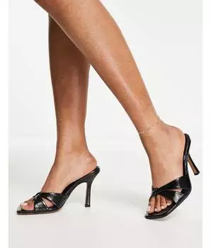 Черные мюли на высоком каблуке ASOS DESIGN Nichols