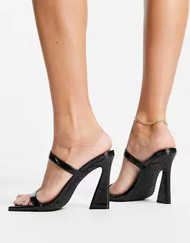 Черные мюли с двумя ремешками River Island