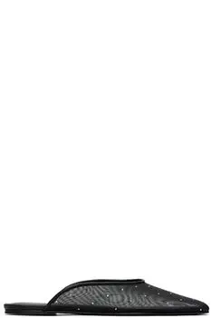 Черные мюли с сетчатым принтом и кристаллами Magda Butrym