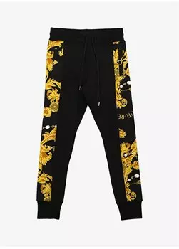 Черные мужские брюки чинос с эластичной резинкой на талии 75GAA3C0FS102G89 Versace Jeans Couture, черный