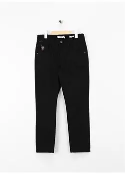 Черные мужские брюки чинос с нормальной талией MICHESKIDS U.S. Polo Assn., черный