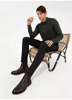 Черные мужские брюки узкого кроя с нормальной талией и нормальными штанинами DOBY Pierre Cardin, черный