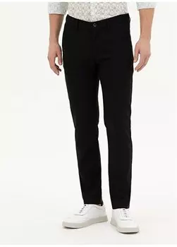 Черные мужские брюки узкого кроя с нормальной талией и нормальными штанинами HAGAZY Pierre Cardin, черный