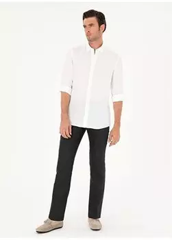 Черные мужские брюки узкого кроя с нормальной талией и нормальными штанинами OLIA/P Cacharel, черный