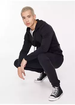 Черные мужские брюки узкого кроя с нормальной талией и нормальными штанинами 62034919 Tombolini, черный