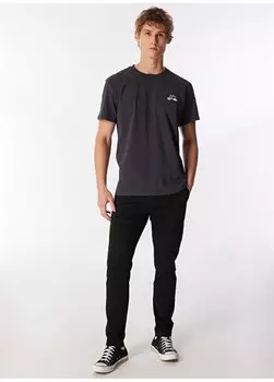 Черные мужские брюки узкого кроя с нормальной талией NGO-LUIS U.S. Polo Assn., черный