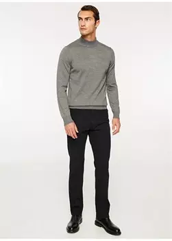 Черные мужские брюки узкого кроя с нормальной талией Beymen Business