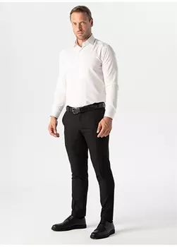 Черные мужские брюки узкого кроя с нормальной талией и нормальными штанинами Svari