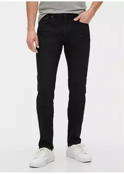 Черные мужские джинсовые брюки Slim Leg с нормальной талией Gap