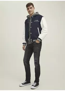 Черные мужские джинсовые брюки узкого кроя с нормальной талией Jack & Jones