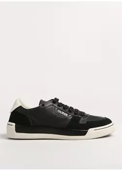 Черные мужские кожаные кроссовки Guess