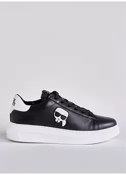 Черные мужские кожаные кроссовки Karl Lagerfeld