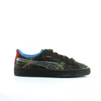 Черные мужские кожаные кроссовки на шнуровке Basket x dee & ricky 361498 01 Puma, черный