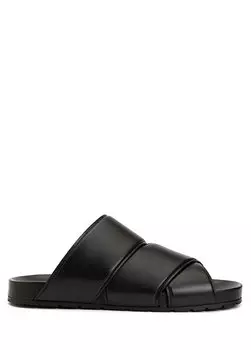Черные мужские кожаные сандалии Bottega Veneta