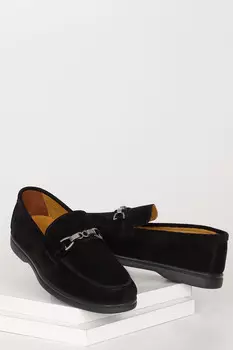 Черные мужские повседневные лоферы из натуральной кожи из замши GNDER(R), черный