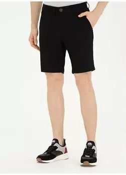 Черные мужские шорты-бермуды стандартной посадки с нормальной талией DESTA24Y U.S. Polo Assn., черный